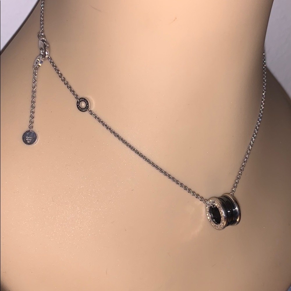 Bvlgari Sterling Ceramic B.Zero Pendant Necklace